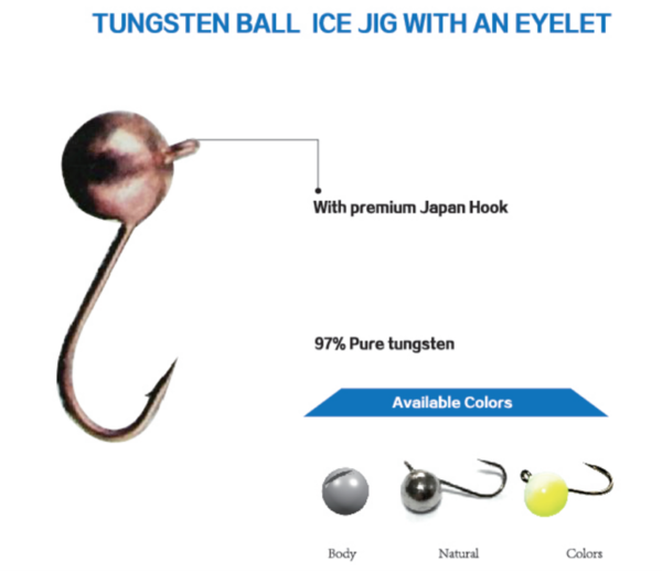 Tungsten Ball Ice Jig With Eyelet