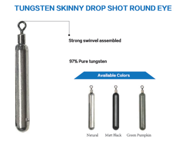 Tungsten Skinny Drop Shot Round Eye Weight