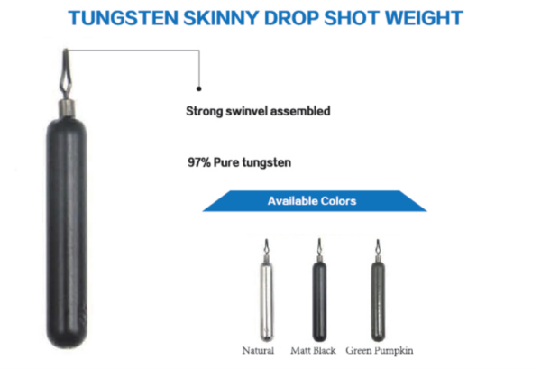 Tungsten Skinny Drop Shot Weight