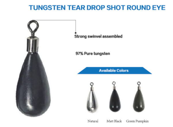 Tungsten Tear Drop Shot Round Eye